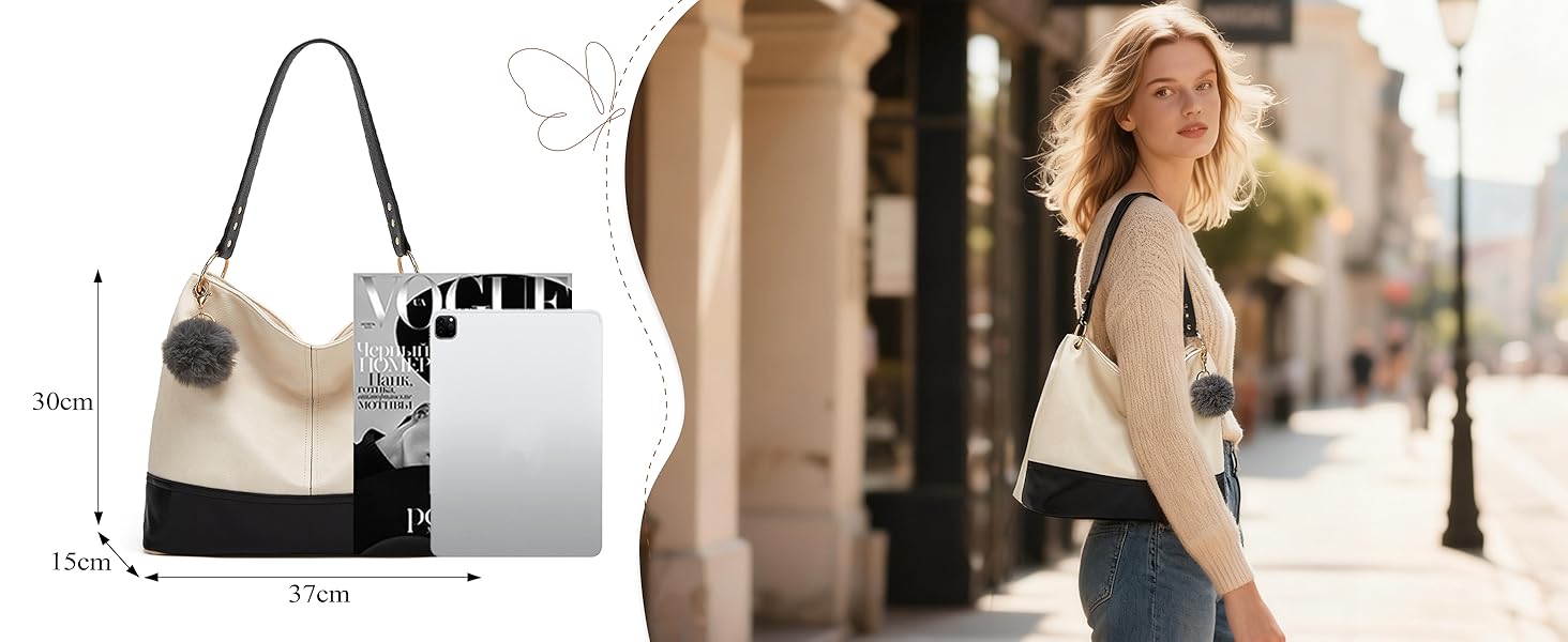 Сумка жіноча Shopper Grande елегантна бежева з PU-шкіри через плече та на блискавці, з кишенею