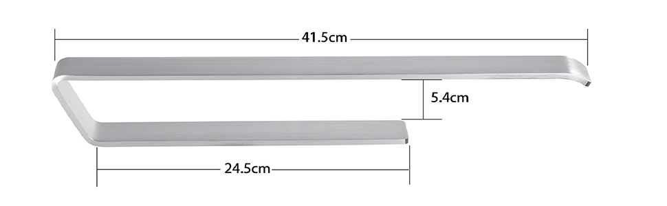 Тримач для рушників JS без свердління, сріблястий, 40 см