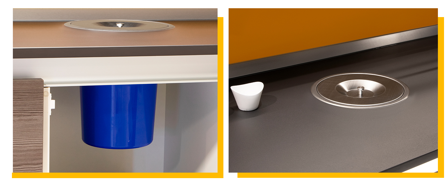 Відро для сміття кухонне Emuca з підвісною системою, 2 висувні контейнери по 20 л, загальний об'єм 40 л (2 x 20 л), сталь та пластик, сірий колір