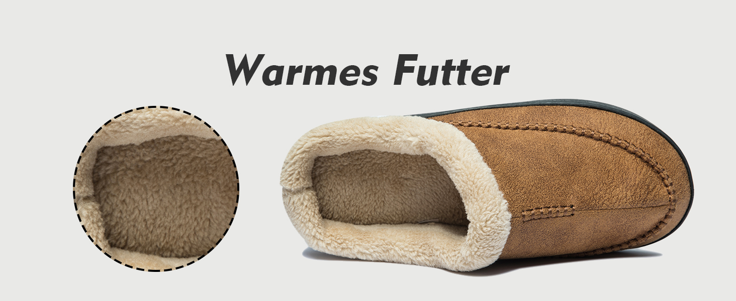 Чоловічі халапи Miqieer з піною пам'яті, теплі зимові халапи з плюшу, розмір 45/46 EU, колір кавовий