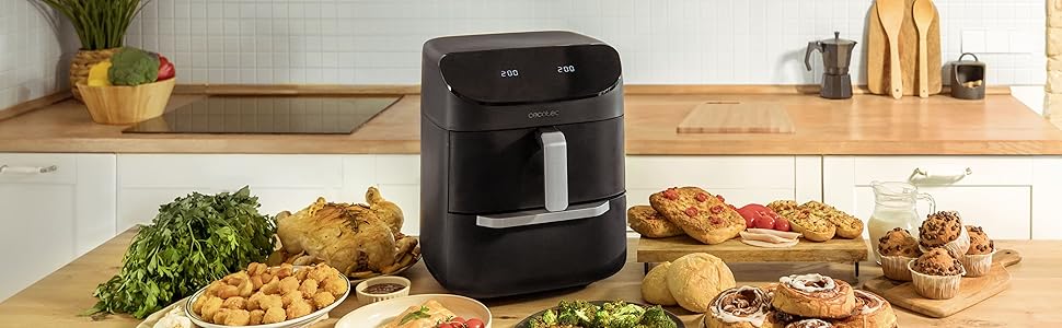 Фритюрниця, духовка та гриль Cecotec Cecofry FoodCourt 11000 Connected: 11 л, 1850 Вт, 3-в-1, 8 програм, Wi-Fi, 40-230ºC