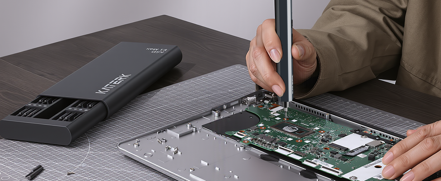 Набір прецизійних викруток KATERK 64 шт. з LED-підсвічуванням та магнітною основою для ремонту електроніки, телефонів, камер та годинників