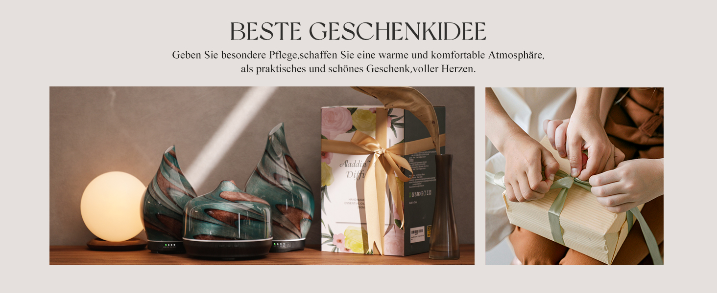 Дифузор ароматної олії Porseme 500 мл, скляний, ультразвуковий, з LED-підсвіткою 7 кольорів, для ефірних олій, тихий, для дому (Rosegold)