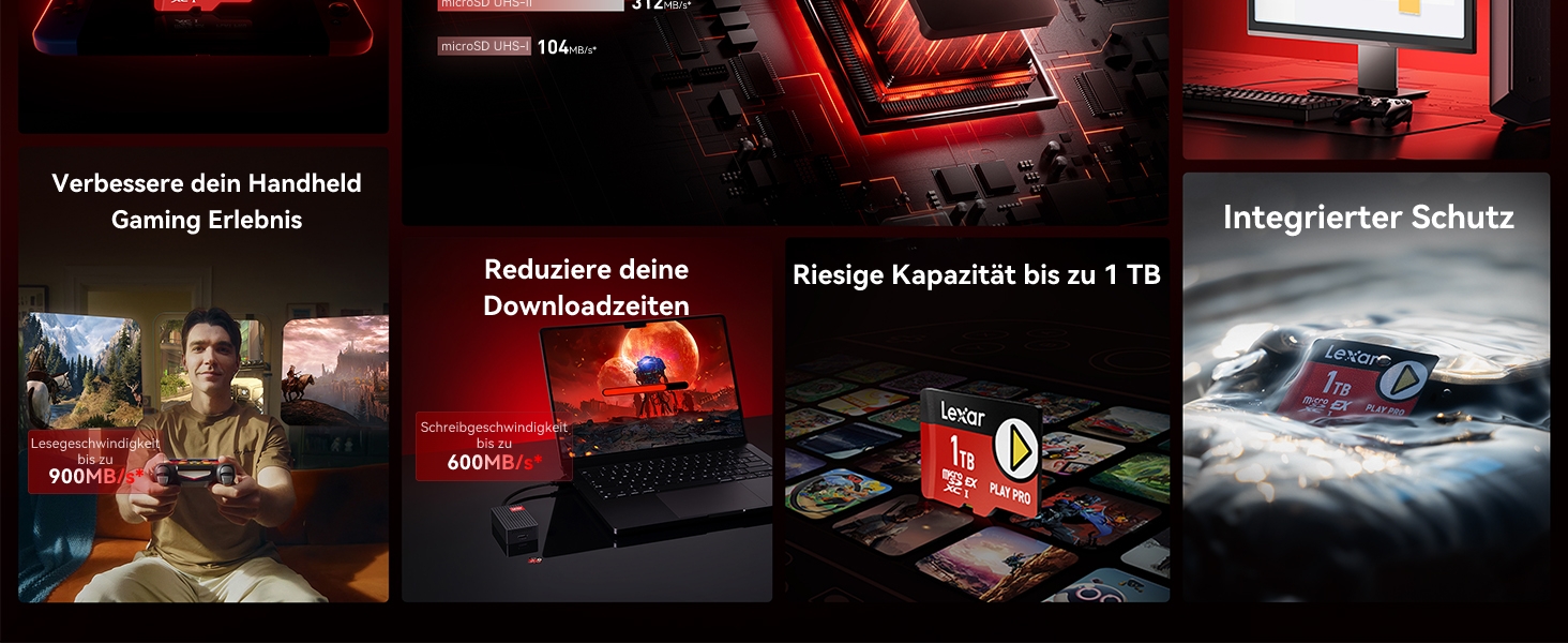 Карта пам'яті MicroSD Express Lexar Play PRO 1TB, швидкість читання до 900МБ/с, запис до 600МБ/с