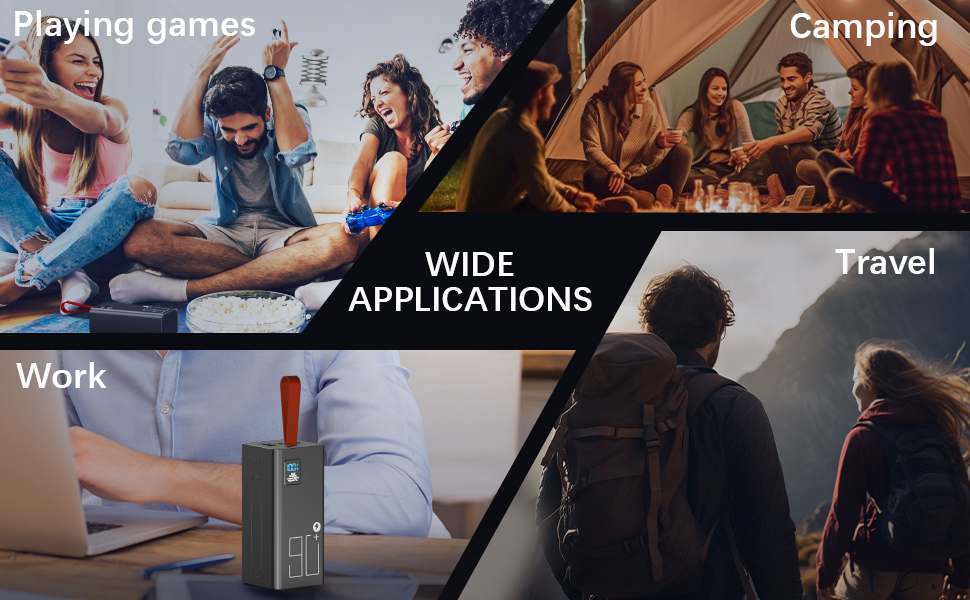 Пауербанк Upgrade 70000 мАг з LED дисплеєм, швидка зарядка 30W PD, 5 виходів USB, 2 входи USB-C, портативний зарядний пристрій для iPhone, кемпінгу