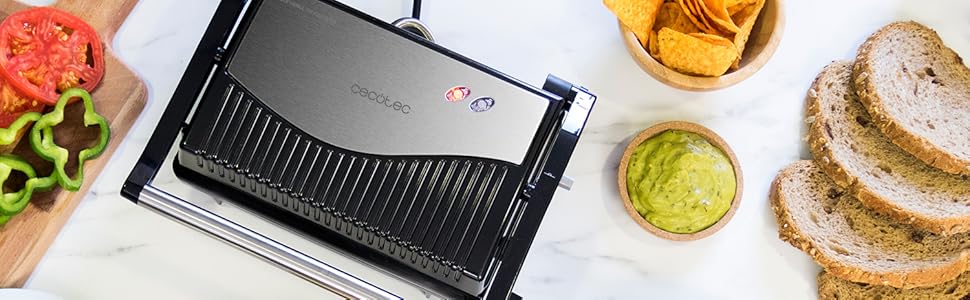 Електричний гриль Cecotec Rock'nGrill Dark 1000 з каменем, антипригарне покриття, збірник жиру, 750 Вт