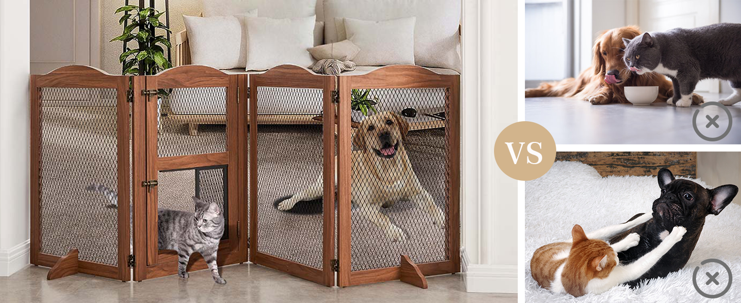 Захисний бар'єр для каміну Unipaws, огорожа для собак, перегородка, 6 панелей, без свердління, білий (коричневий)