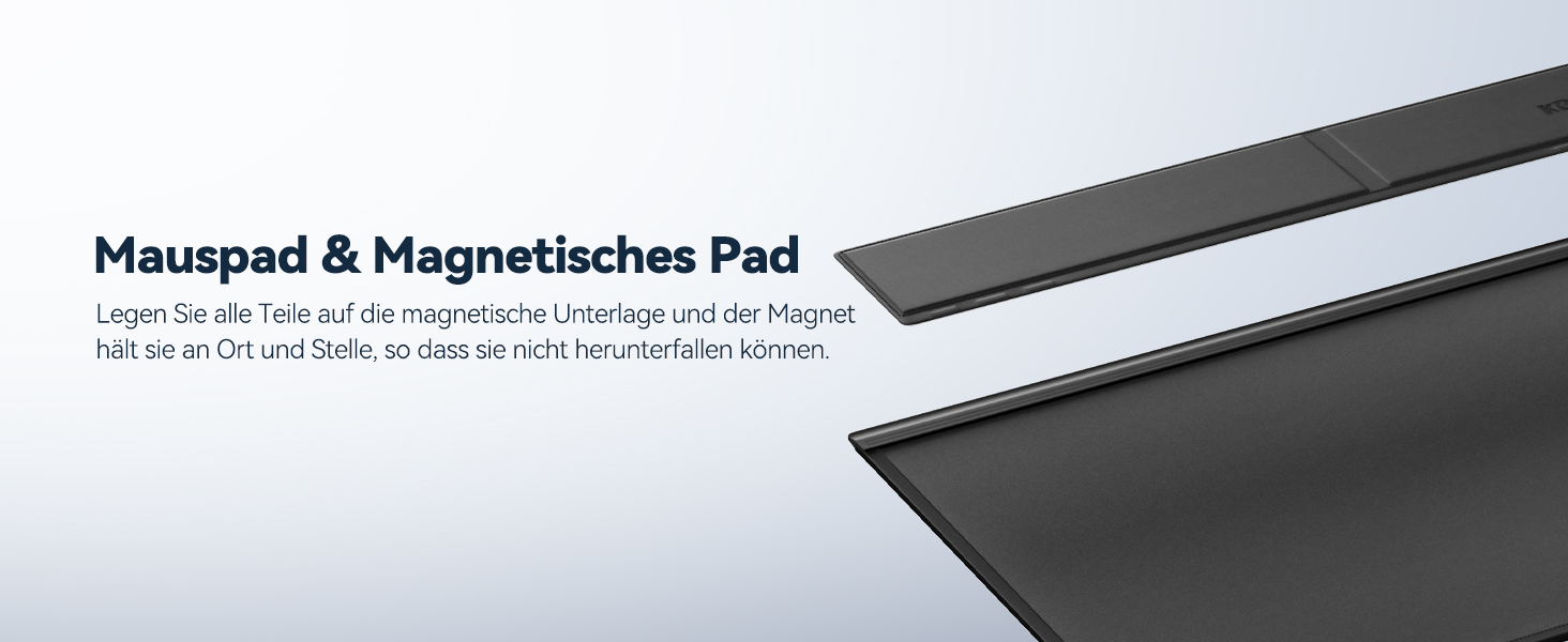 Килимок на стіл KDD 6-в-1 XXL для роботи та ігор, з органайзером, 80x35.5 см, чорний