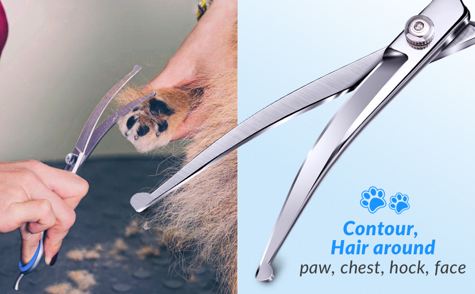 Професійна ножиця для собак 5-в-1 Gimars: 4CR сталь, безпечна закруглена накінечник, титанове покриття, пряма, філірувальна та вигнута (Блакитний)