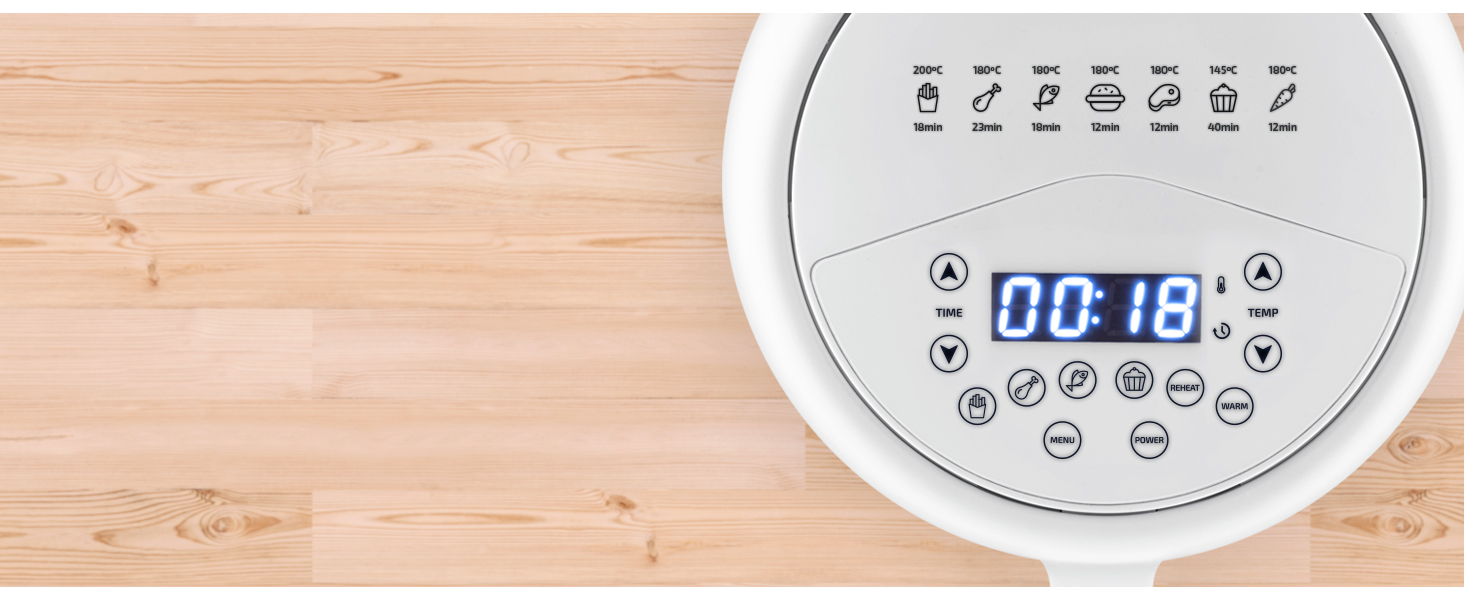 Фритюрниця Ufesa Twist з гарячим повітрям, 2л, 6 програм, 1200W, таймер, 80-200°C, без BPA, антипригарне покриття, Cool-Touch, білий, ексклюзив Amazon