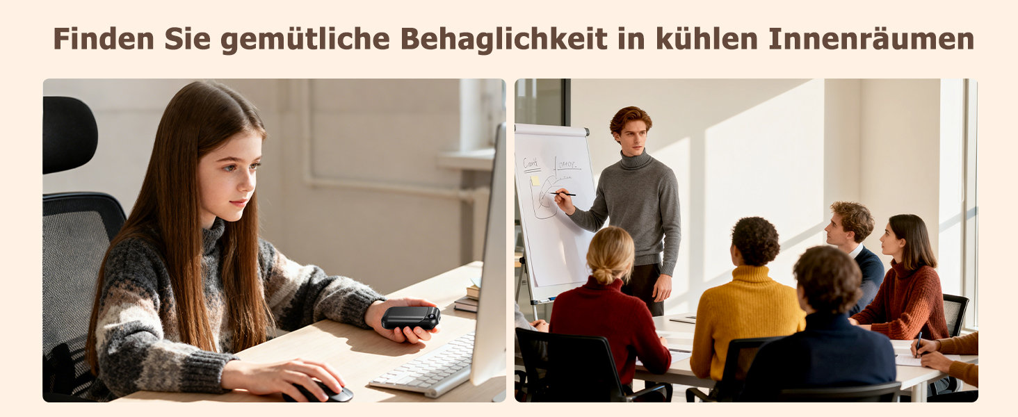 Електричний грілка для рук 2-в-1 з магнітом, 6000mAh, LED-дисплеєм, швидкий нагрів, до 9 годин роботи, для спорту, гольфу, кемпінгу, чорний