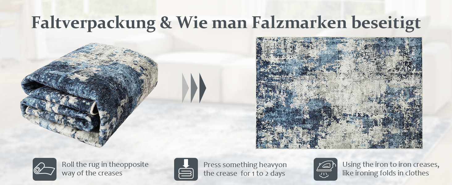 Килим для вітальні 160x230 см, блакитний, вінтажний, з коротким ворсом, абстрактний дизайн, легко миється, антиковзаючі килими для спальні