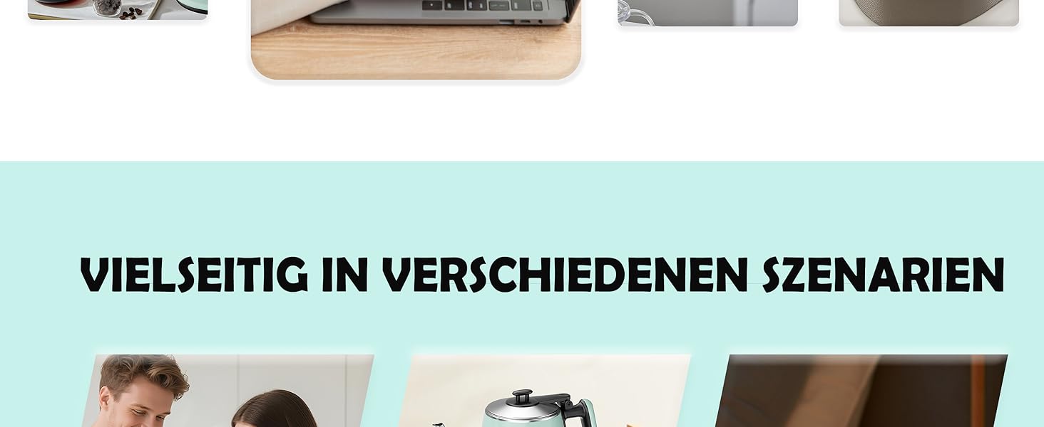 Електричний чайник 0.9л з нержавіючої сталі 304, 1360W, швидке кип'ятіння за 4-6 хвилин, класичний компактний дизайн, сенсорна кнопка, автоматичне відключення та захист від перегріву, для дому, офісу, для кави, зелений