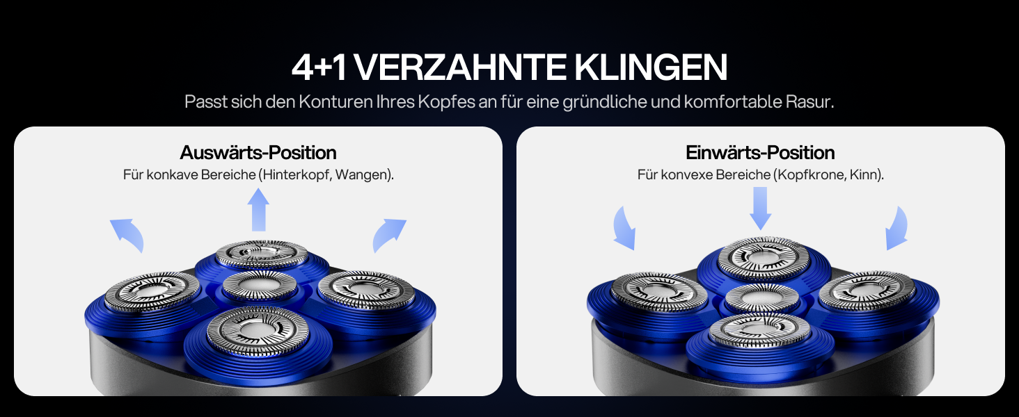 Електричний чоловічий верстат для гоління Yoose Glatzen з 5 лезами, IPX7, 90 хв роботи, USB-C, PID-регулювання