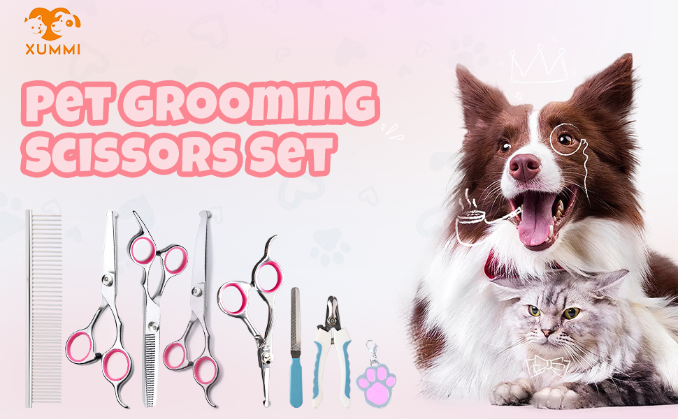 Професійна ножиця для грумінгу собак та котів, 6.5 дюймів, рожева