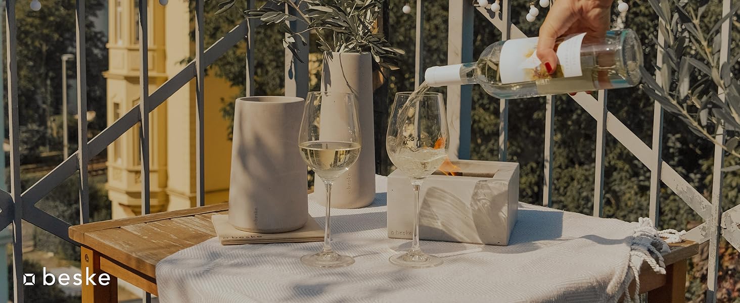 Concrete Wine Cooler 'Eiskar' - Handmade in Germany | Holds Bottles up to 3.7