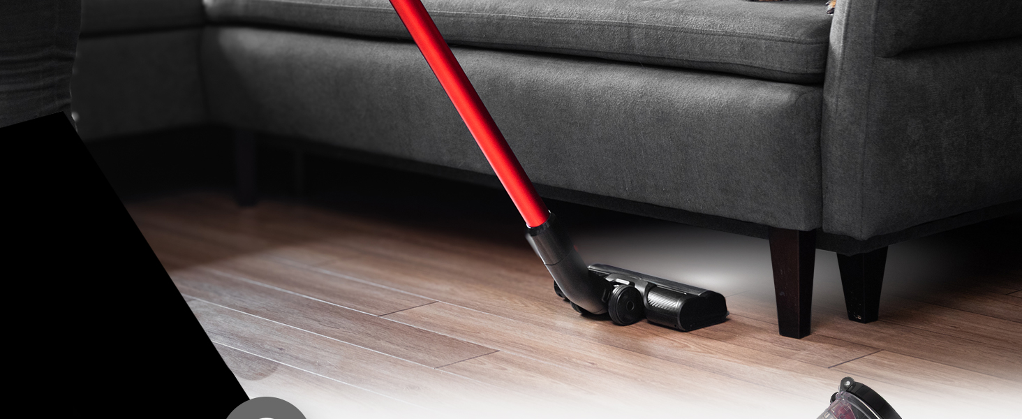 Бездротовий акумуляторний пилосос Lehmann 3-в-1 з HEPA-фільтром та LED-щіткою, 45 хв роботи, 1.8л контейнер, для тварин, килимів, авто