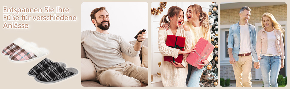 Тапочки домашні для чоловіків та жінок, теплі, з плюшу, зимові, з піною пам'яті, антиковзаючі, м'які, пухнасті сліпони для дому та вулиці, розмір 42/43 EU, стиль 3