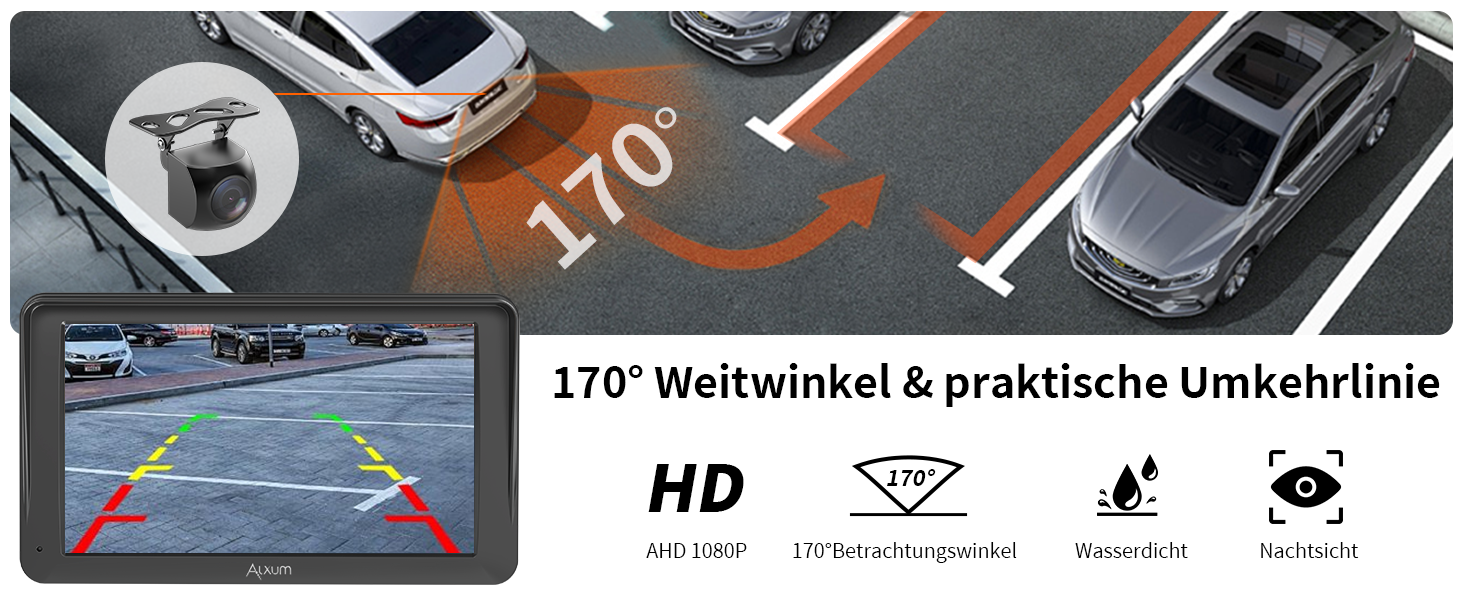 Автомобільний дисплей Alxum CarPlay 7'' IPS із FM-трансмітером, Bluetooth, монітором для авто, камерою заднього виду, підтримкою TF карти, FM і AUX для всіх авто
