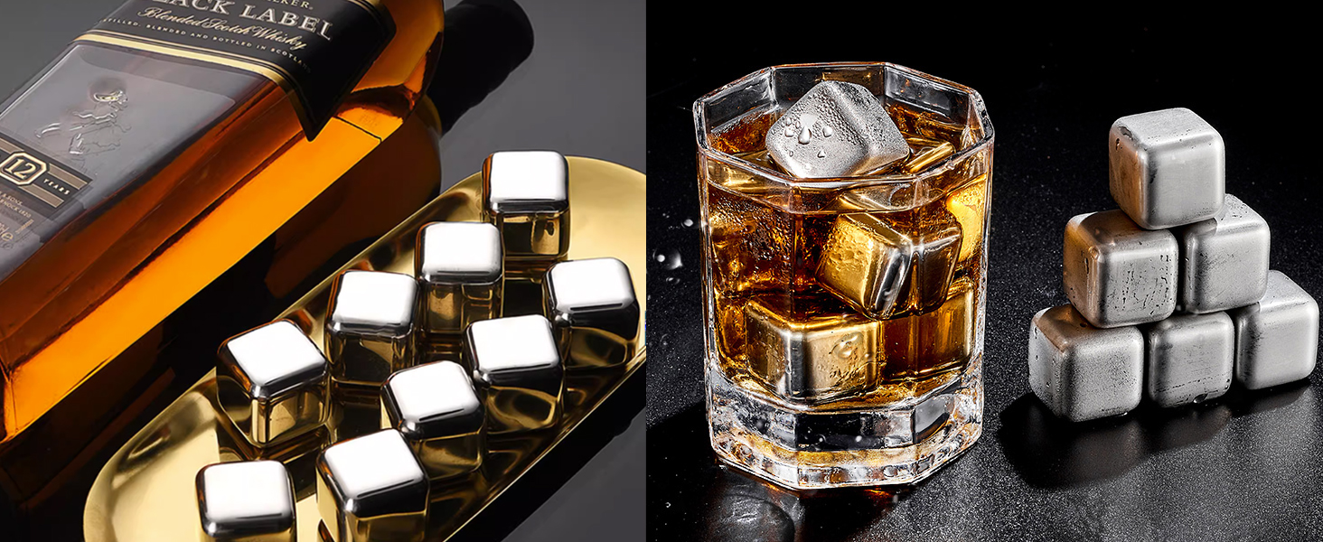 24 камінці для віскі з нержавіючої сталі, багаторазові, набір - Whiskysteine, камінці для віскі, охолоджувачі для вина (24 шт.)