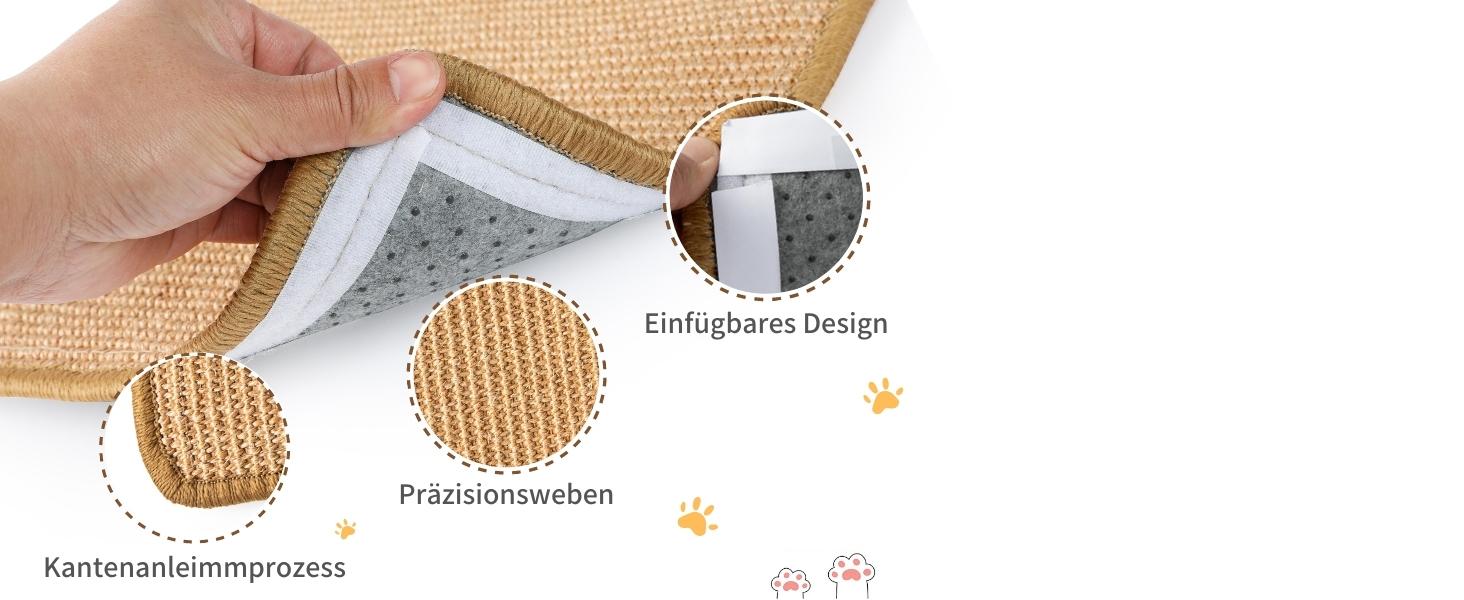 Килимок для котів JanYoo від подряпин, сизаль, 60x25 см (2 шт., коричневий)