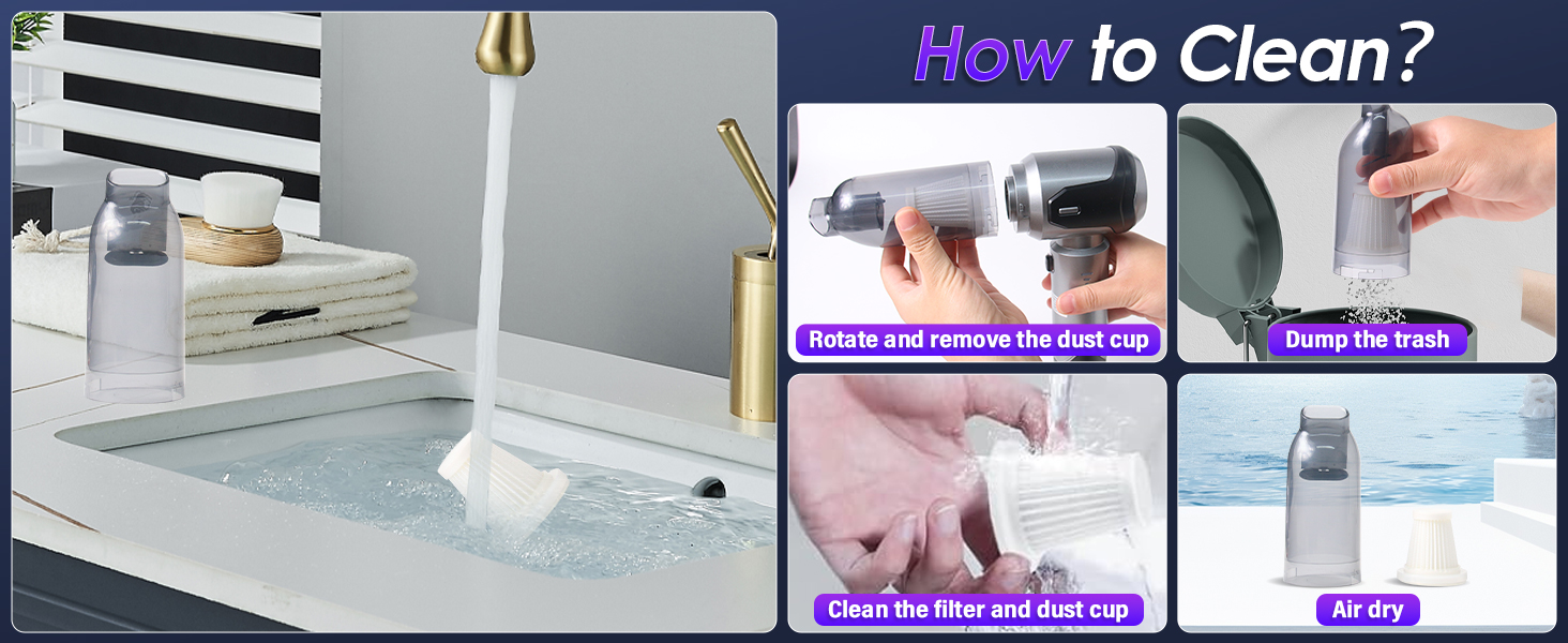 Бездротовий ручний пилосос Unipampa 16000PA, 100W, 6000mAh, для дому, авто, офісу, видалення шерсті тварин (сірий)