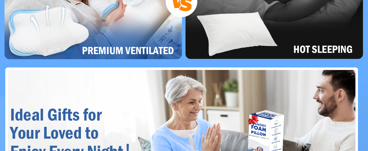 Ортопедична подушка для шиї VJASD з ефектом пам'яті (Memory Foam) — ергономічна подушка від болю в шиї, регульована по висоті для сну на боці, з дихаючим чохлом (Біла, 60 x 35 см)