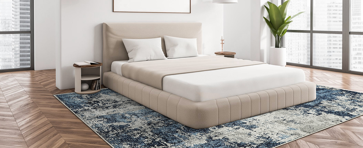 Килим для вітальні 160x230 см, блакитний, вінтажний, з коротким ворсом, абстрактний дизайн, легко миється, антиковзаючі килими для спальні