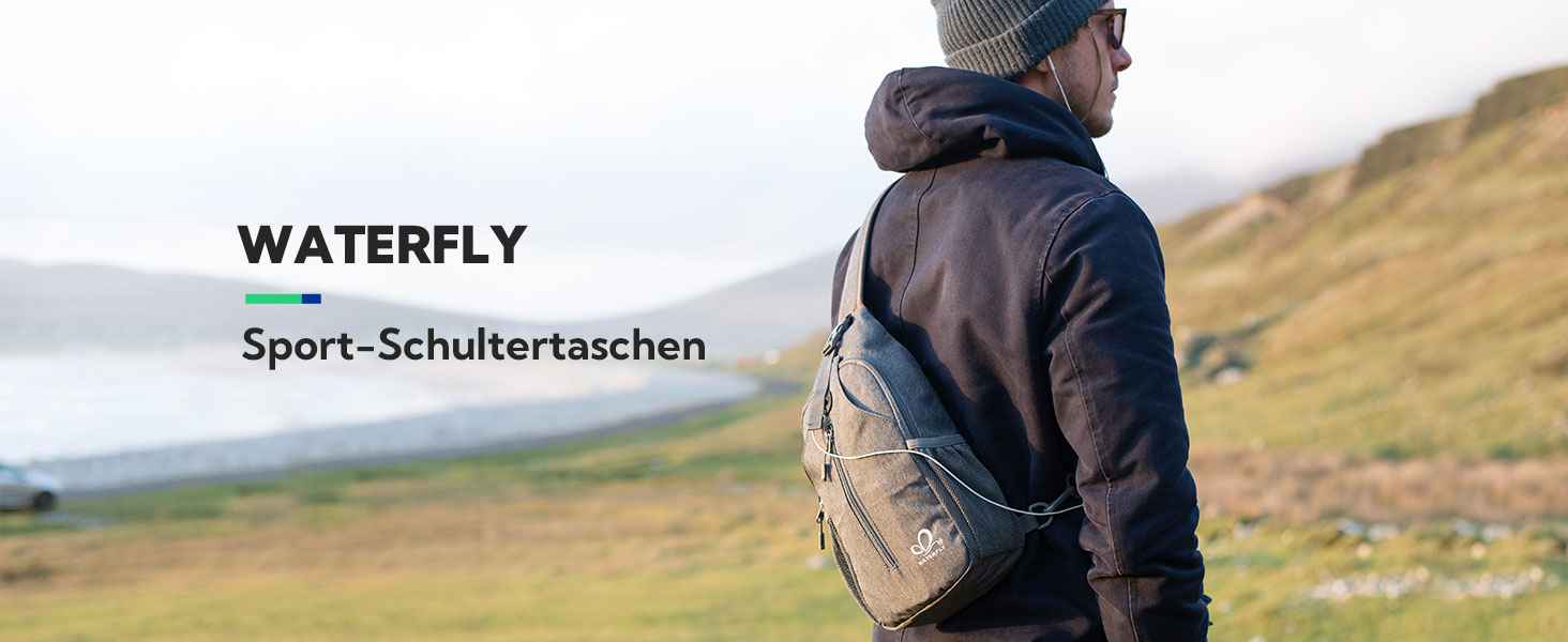 Сумка на плече WATERFLY Sling Rucksack для чоловіків і жінок, регульований ремінь, для прогулянок та подорожей
