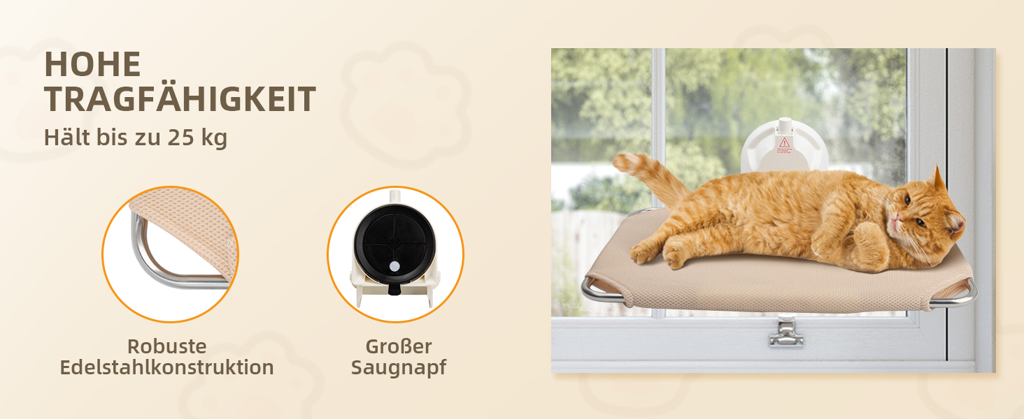 Крісло-гамак для кота ITSOGOO на вікно, кріпиться на присосках, 46x30 см, до 25 кг