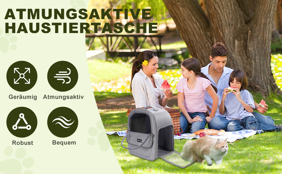 Рюкзак для кота/собаки до 7 кг, дихаючий, з сіткою та страхувальним ремінцем – водонепроникний оксфорд, для подорожей, ветеринара (сірий)