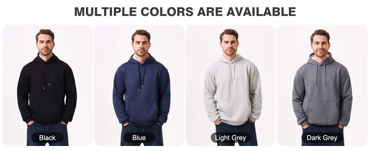 Чоловічий теплий світшот з капюшоном, чорного кольору, розмір S