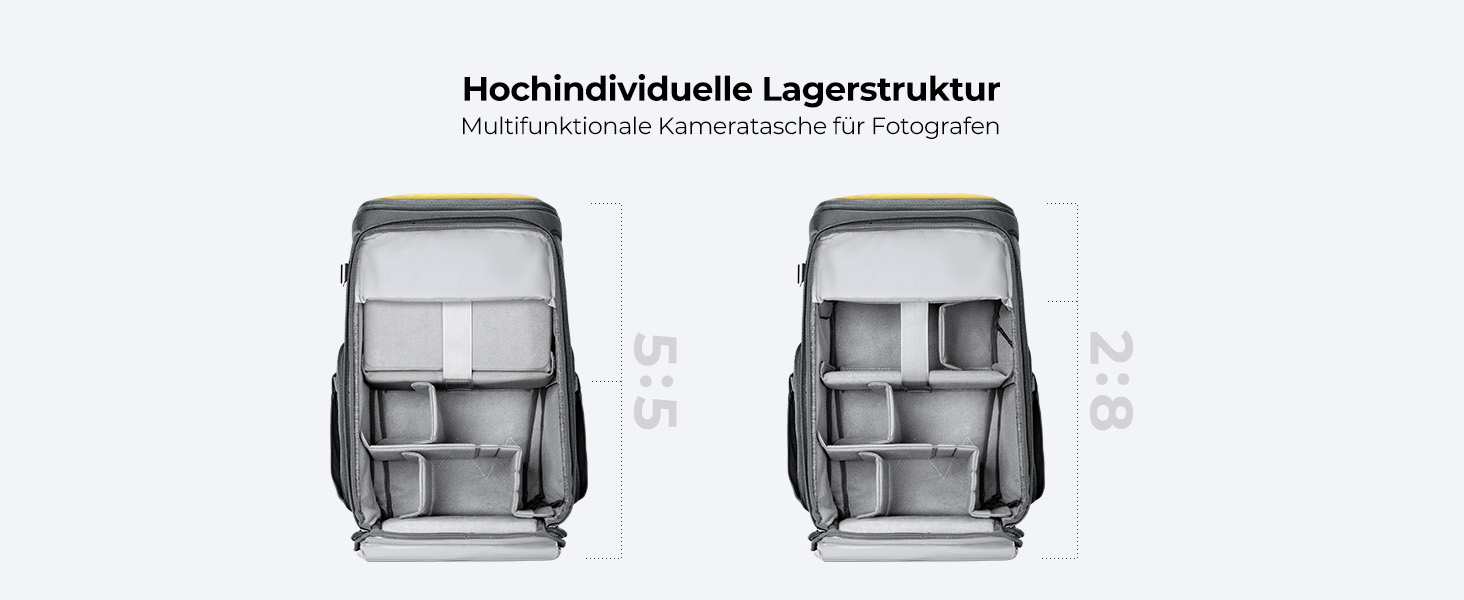 Рюкзак для фотографа K&F Concept Alpha, 25L, чорний, з відділенням для 16
