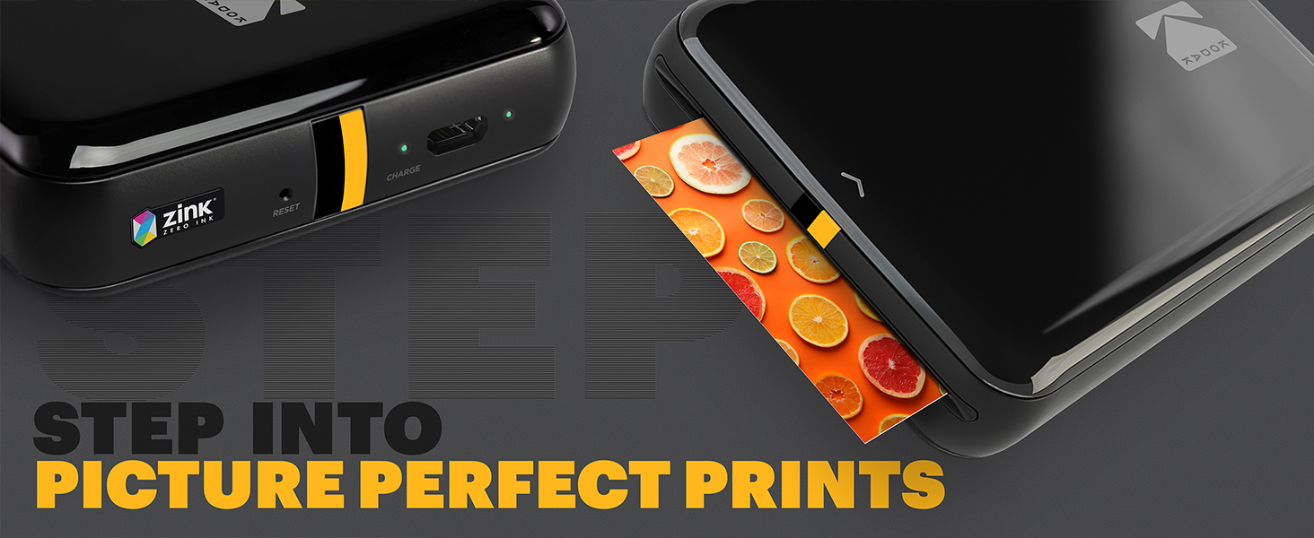 Фотопринтер KODAK Step: Міні-принтер для смартфонів з Bluetooth, друк на Zink 2x3
