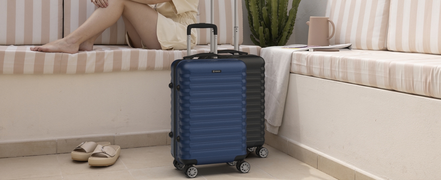Дорожня валіза Upfly XS 55x36x19 см, 31 л, ABS, 4 подвійні гумові колеса, кодовий замок, жорсткий корпус, з роздільником і ременями для фіксації речей