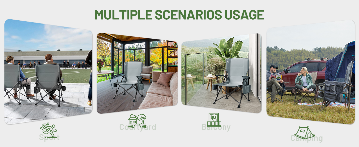 Крісло для кемпінгу Timber Ridge XXL, 230 кг, широке сидіння 62 см, висока спинка, підсклянник, міцні підлокітники для кемпінгу, пікніка, саду та балкону