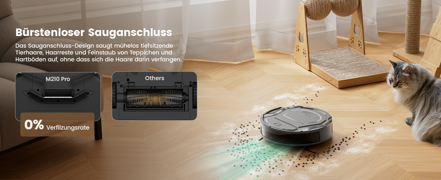 Робот-пилосос LEFANT M210P P1: тихий, тонкий, з Wi-Fi, Alexa, 6 режимів, для тварин, підлоги, килими