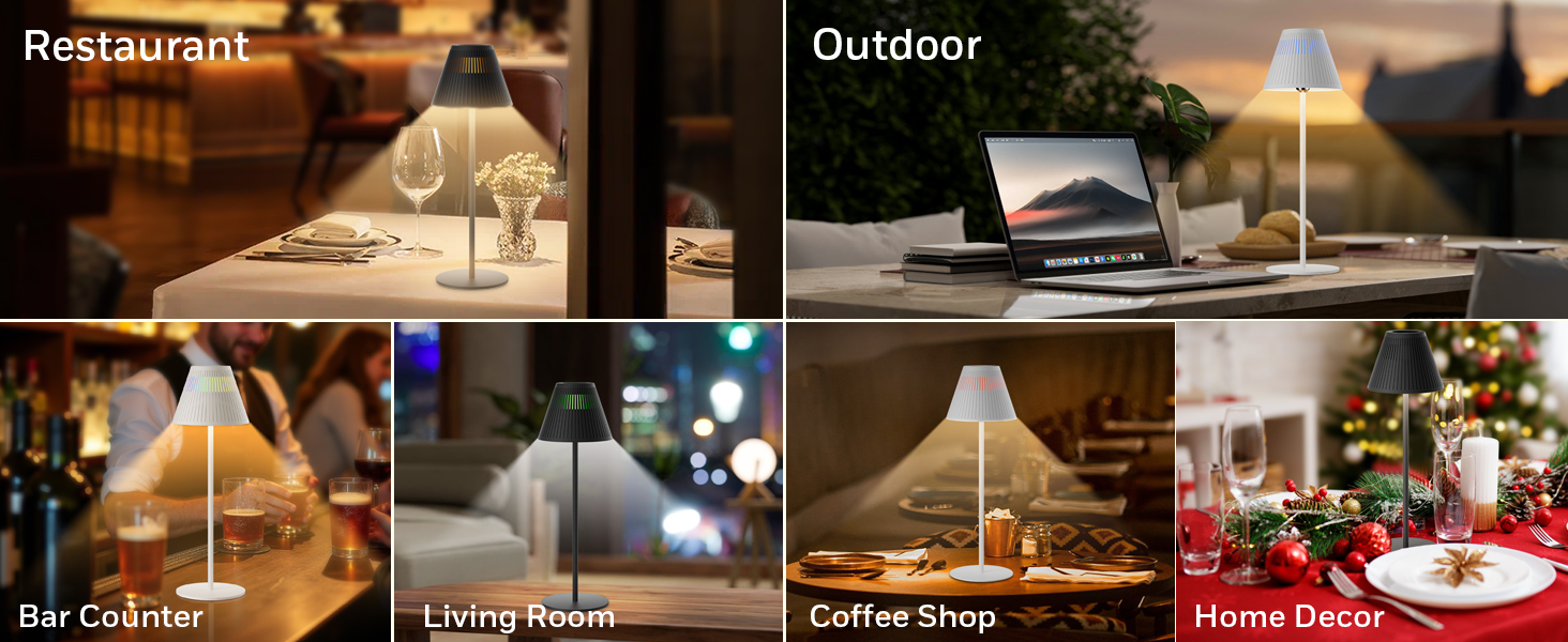 Honeywell LED настільна лампа з регулюванням яскравості, RGB, акумуляторна, Sunturalux HWT-M1, 5200mAh, бездротова, 5200K, 1 шт.