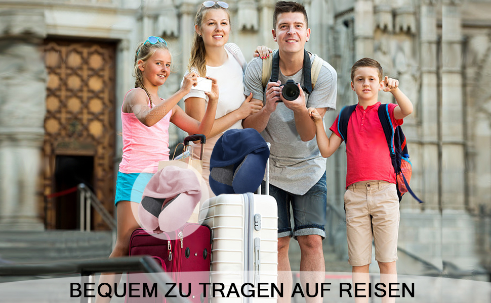 Подушка для шиї Memory Foam | Подушка для подорожей в літак з 95% захистом від світла, регульована, для офісу та сну на боці (Темно-синій)