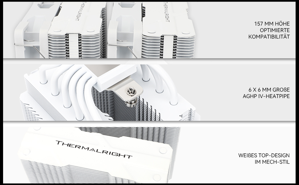 Кулер для процесора Thermalright Peerless Assassin 120 (PA 120 White) — 6 теплових трубок, 2 вентилятори 120мм PWM TL-C12, AGHP, для AMD AM4/AM5, Intel 1700/1200/115x/2011, білий