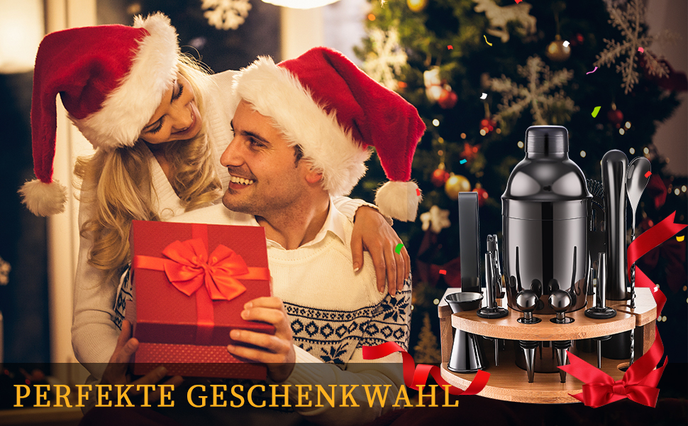 Набір шейкер для коктейлів Barkeeper Set, професійний набір барного інвентарю з нержавіючої сталі, чорний