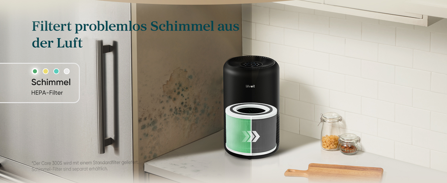 Повітряочисник LEVOIT з HEPA-фільтром: видаляє цвіль, пил, пилок, шерсть тварин. Автоматичний режим, CADR 240 м³/год, тиха робота 22dB, таймер, для кімнат до 50 м², білий/чорний