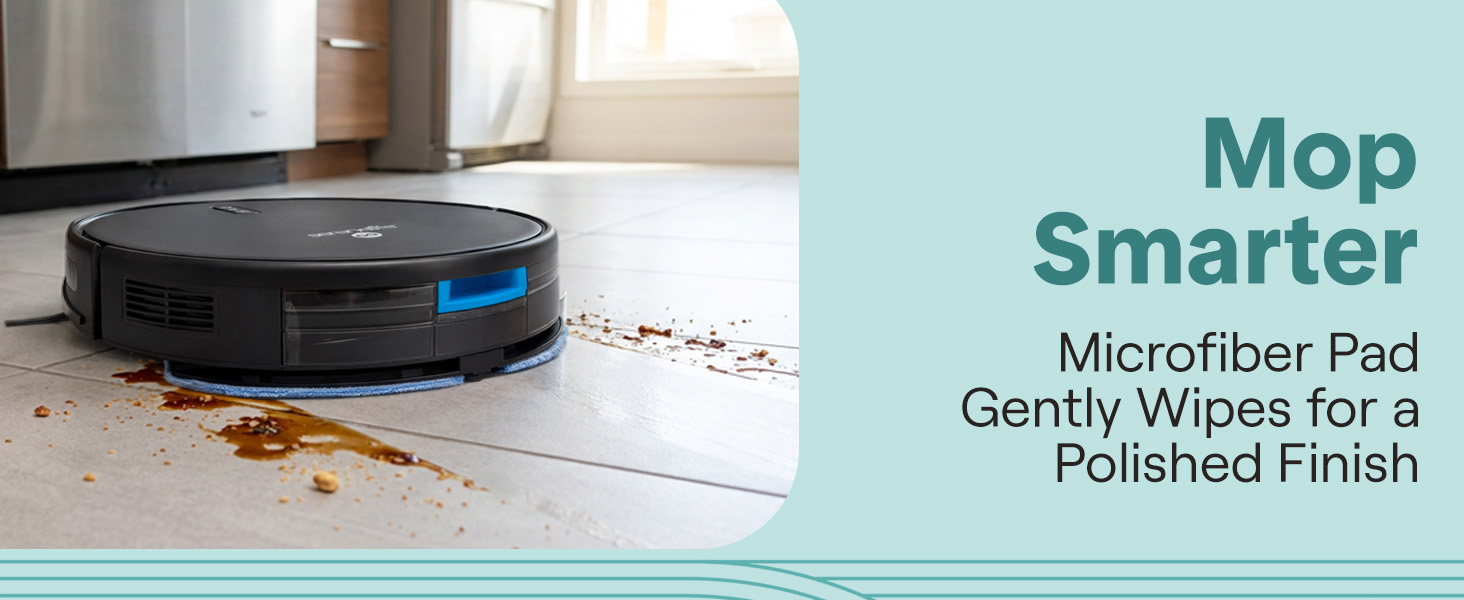 Робот-пилосос SereneLife 3-в-1 з функцією миття підлоги, з керуванням через додаток, для збору шерсті тварин та прибирання килимів (3000Pa, чорний)