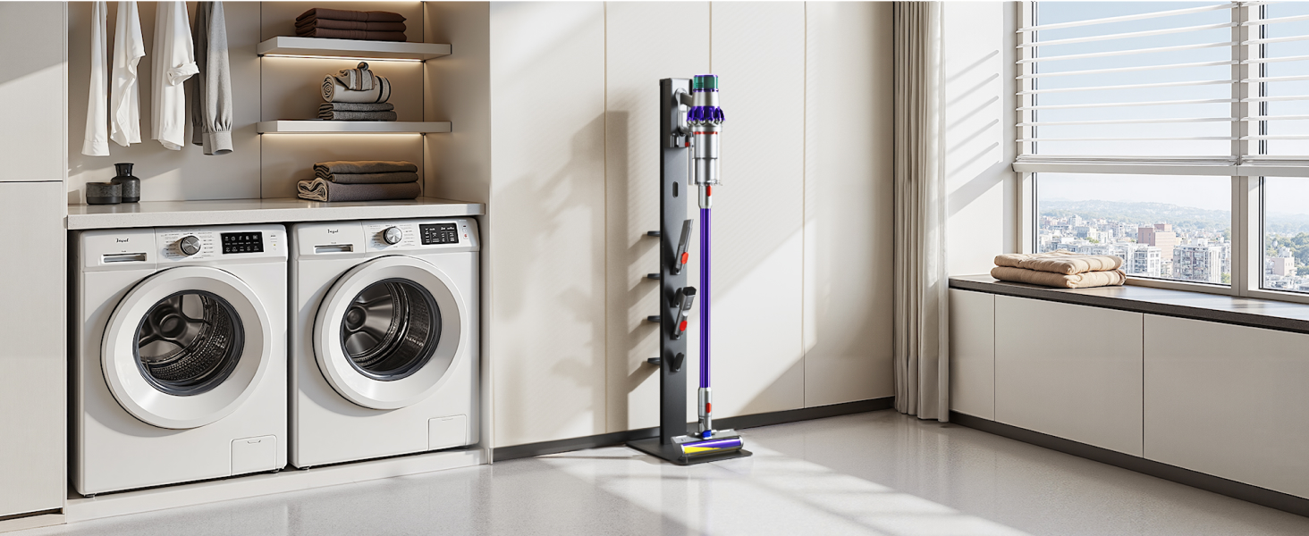 Підставка для пилососів Dyson з 4 гачками та 4 полицями, сумісна з моделями Gen5, V15, V12, V11, V10, V8, V7 та V6, без свердління, для зберігання пилососа та аксесуарів