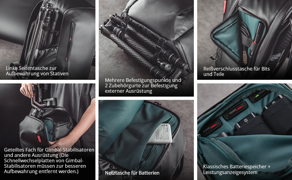 Рюкзак для камери PGYTECH OneMo Lite 22L: професійний фоторюкзак, сумісний з DJI Mini 4 Pro/Avata 2, DSLR/SLR, чорний