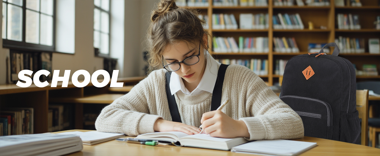 Шкільний рюкзак Mygreen з кордурової тканини для дівчаток, чорний. Легкий рюкзак для підлітків, для школи та повсякденного використання.