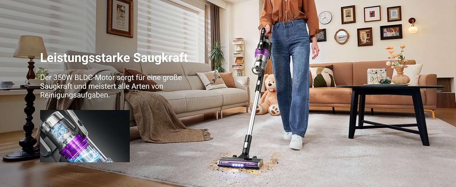 Пилгопоглинач Eureka Stylus Elite з док-станцією, 24000 Па, автоматичним випорожненням, мішком 3л, 60 хв роботи, антизаплутана щітка, LED-фара, знімна батарея