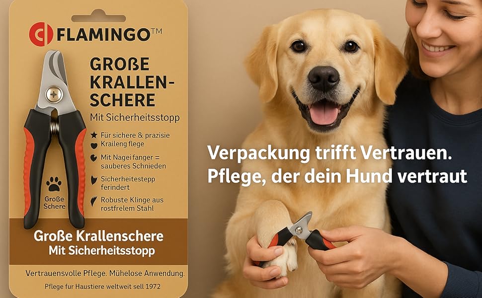 Професійний інструмент для стрижки кігтів собак Flamingo Krallenschere - XL, для великих порід (лабрадори, німецькі вівчарки, ротвейлери, голден ретривери)