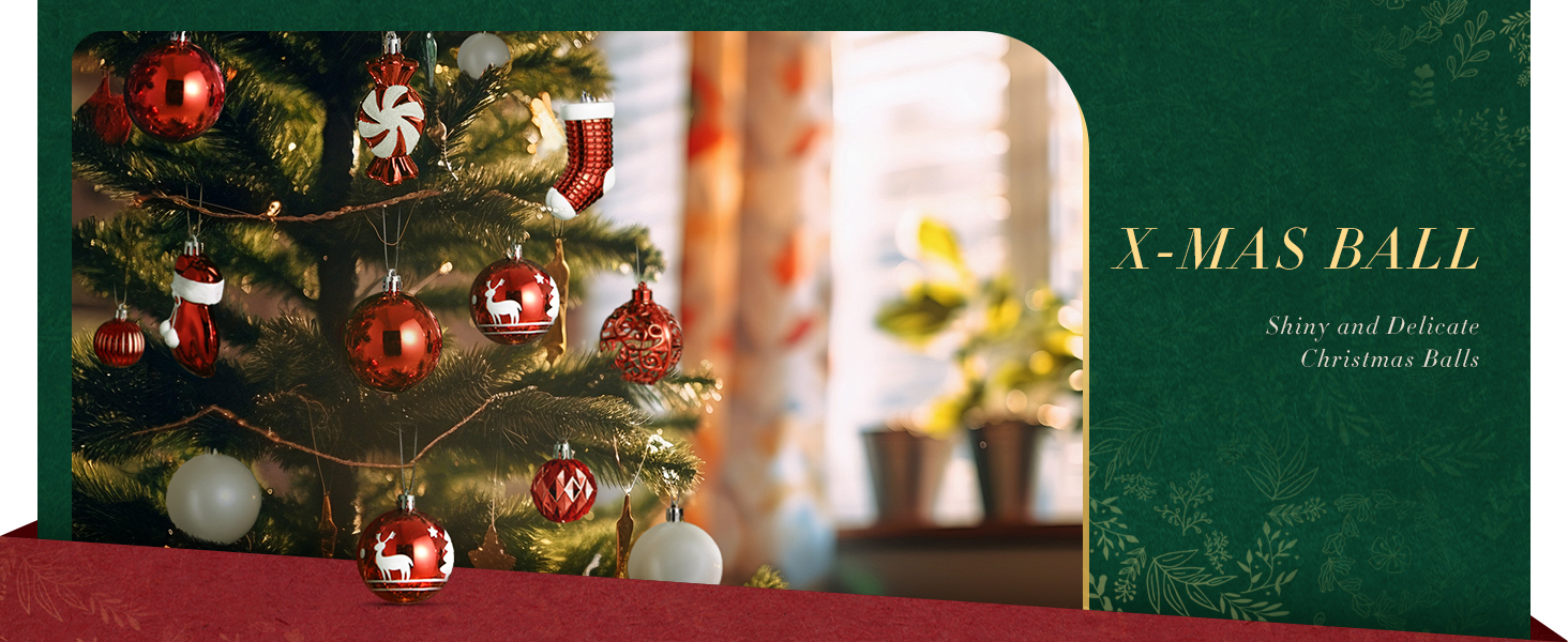 Набір ялинкових прикрас SOLEDI® 128 шт. Преміум якість, червоно-білі пластикові кулі з зіркою та верхівкою - міцний та безпечний набір з петельками. Ялинкові кулі різних кольорів, багаторазовий декор для Різдва.