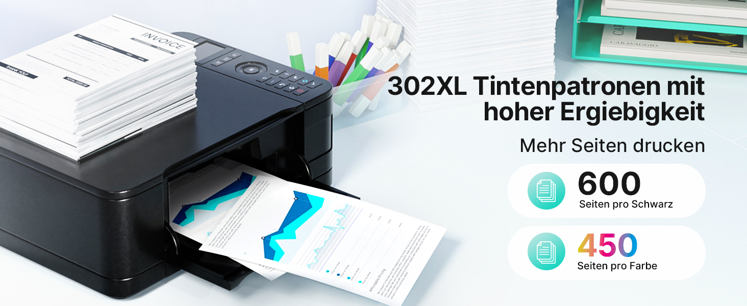 Комплект картриджів 302XL для принтера HP (чорний та кольоровий), замінник